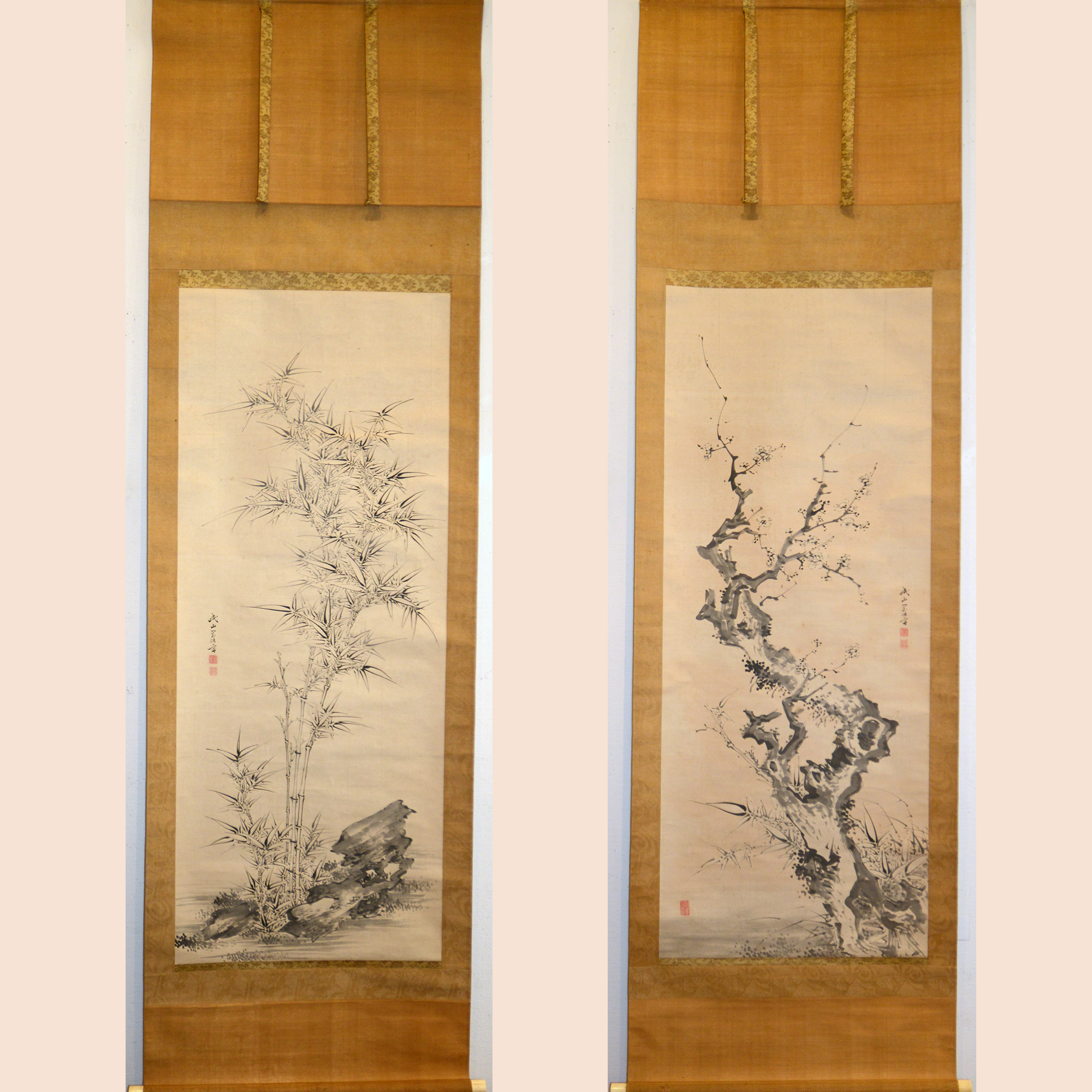 竹梅図」（双幅） | 美術品の買取、販売、鑑定なら京都【ギャラリー創】