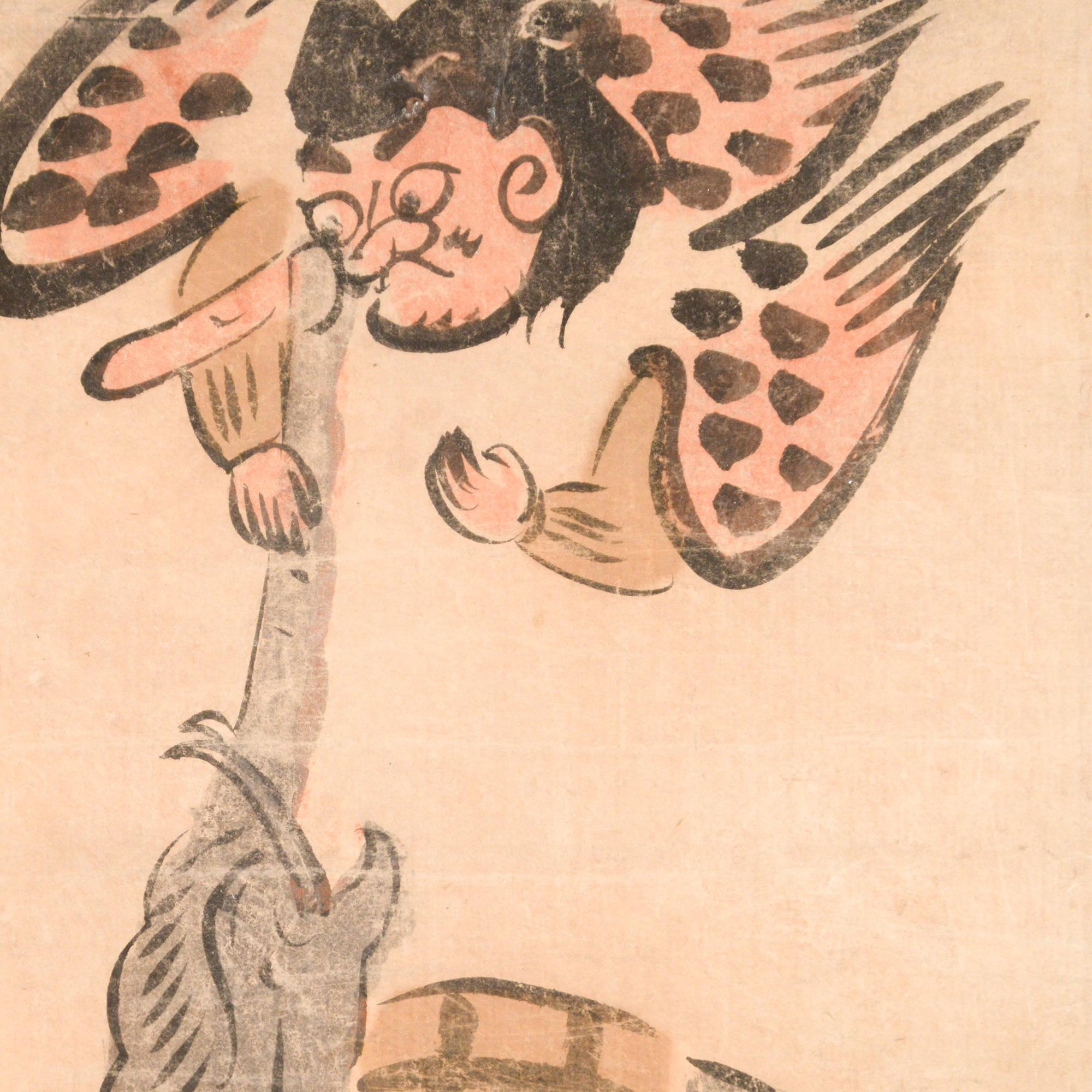 模写大津絵、天狗と象 模写大津絵、天狗と象 模写大津絵、天狗と象