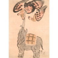 大津絵「天狗と象」