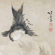 葛飾北斎「波に燕図」0