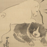 長沢芦雪「竹に狗子図」0